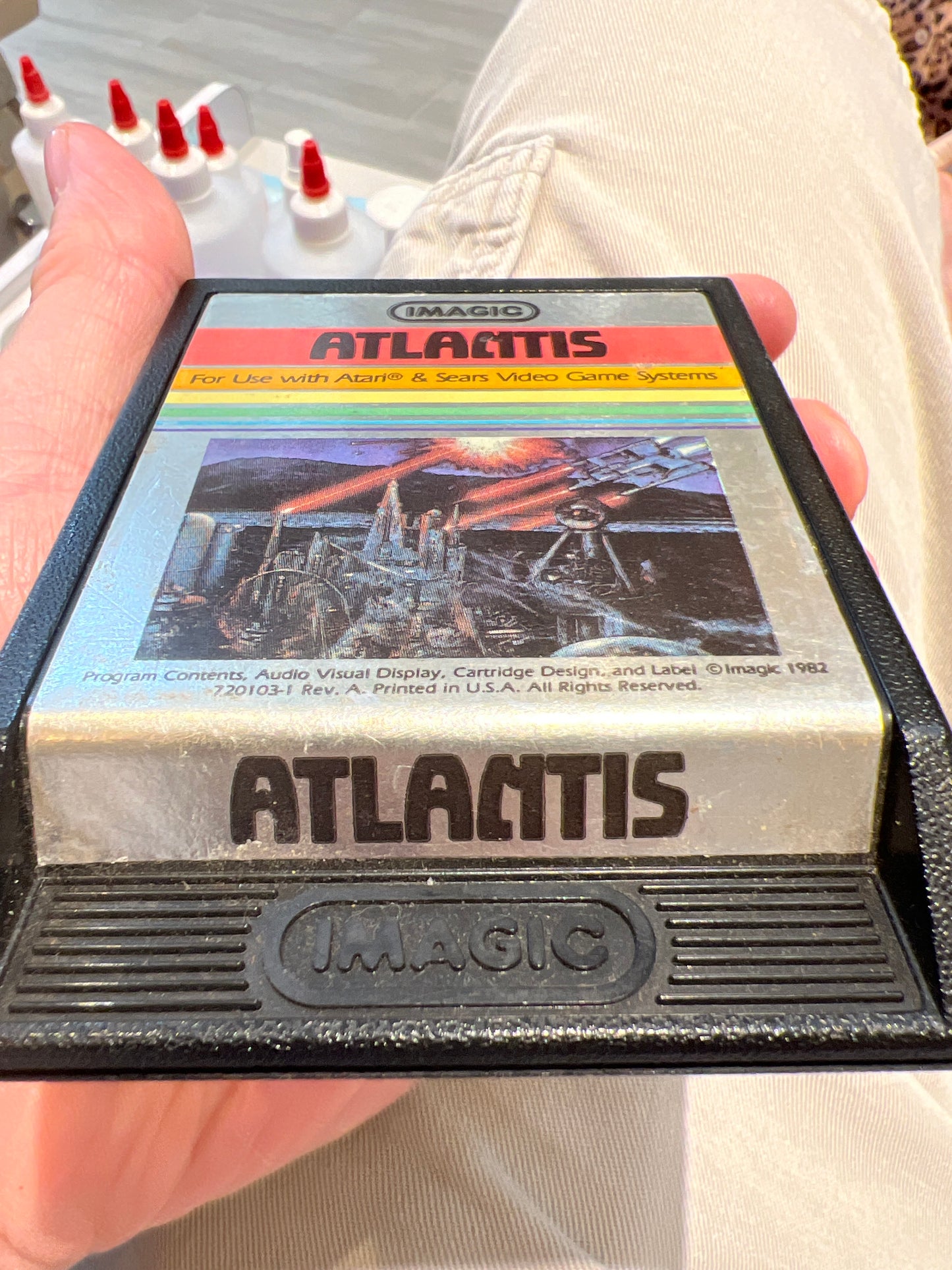 Atlantis (Atari 2600) Tested Video Game Night Scene Picture Label